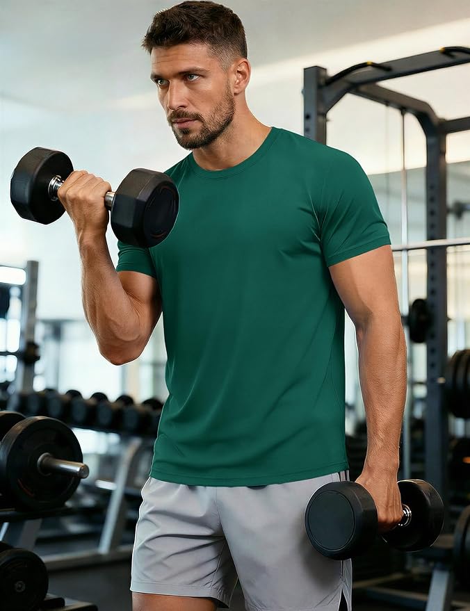 MAGCOMSEN Men's Short Sleeve UPF 50+ T-Shirt Quick Dry Workout Athletic Running Swim Tops Tee Rash Guard Performance Shirts