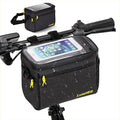 Bike Handlebar Bag Waterproof Front Bicycle Basket Bag 5L Storage Bag with Touch Screen Shoulder Strap, Mesh Pockets, Shoulder Strap,Waterproof Zipper