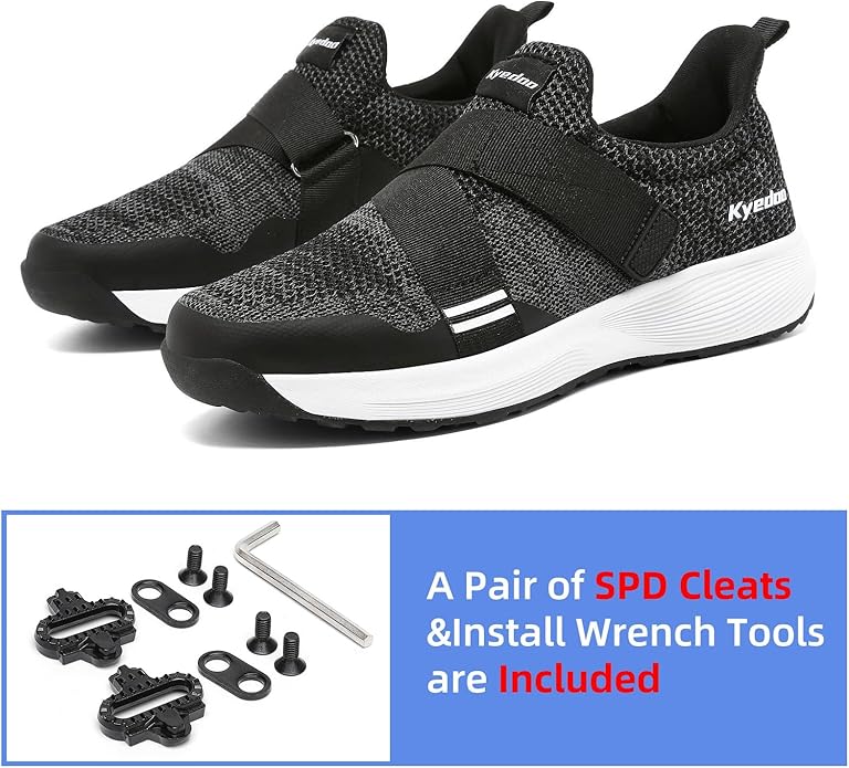 Kyedoo Men‘s Indoor Cycling Shoes Compatible with SPD Cleats, Comfortable Walkable Bike Shoes, Cleats Included