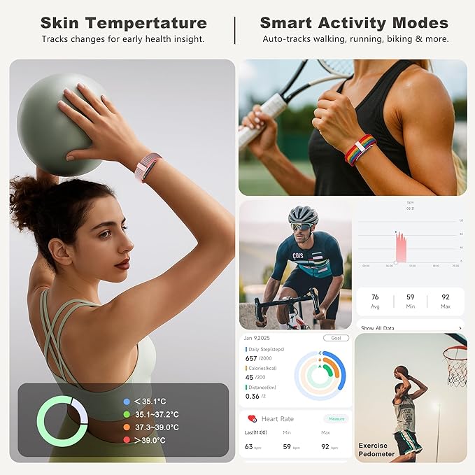 Fitness Tracker with Blood Pressure & Blood Oxygen Monitor, 24/7 Heart Rate Sleep Tracking, IP68 Waterproof Smart Watch, Step Calorie Counter, Activity Tracker for Men Women - No Subscription (Silver)