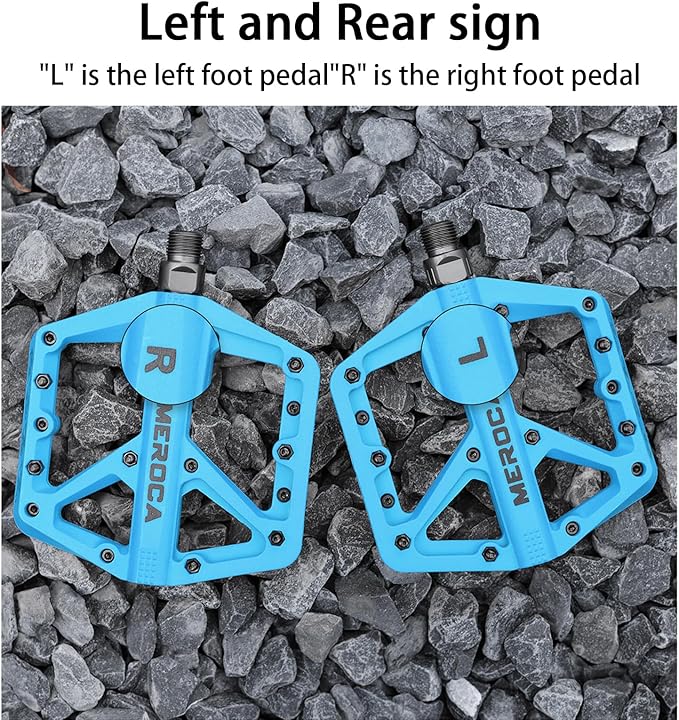 MEROCA Mountain Bike Nylon Pedals, Mountain Bike Pedals, Non-Slip Lightweight Nylon Fiber Bicycle Pedals