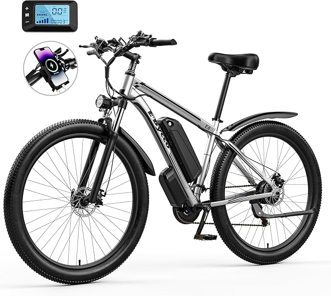 E·Bycco 34 MPH 70 Miles Long Range 1000W Electric Bike for Adults – 29" Tire 48V 17.5Ah Removable Battery, 21 Speed, Fast City Commuter Pedal Assist E-Bike for Snow Sand, E8