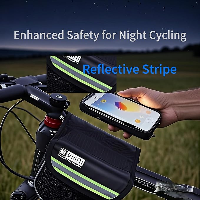 Bike Bag,Bicycle Bags,Bike Saddle Bag,Phone Holder for Bike,Touchscreen Bike Phone Mount,Waterproof, Top Tube Bag,Bicycle Accessories,Bike Frame Storage bag,Phone Screen under 6.8” (Red)