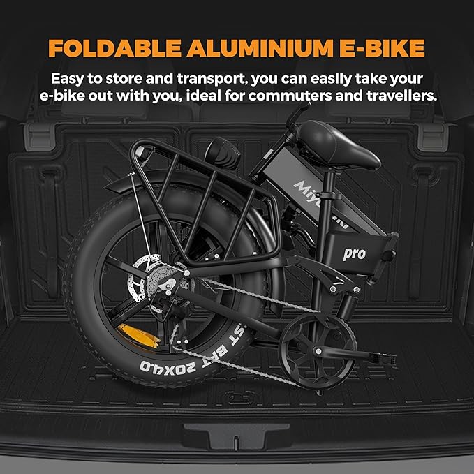 Miyazaki Folding Electric Bike for Adults, Space Aluminum Frame,1000/1500w Brushless Motor Foldable Ebike, 48v16/17.5ah Removable Battery,20"X4.0" Fat Tire Electric Bicycle, Hydraulic Oil Brake