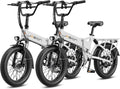 Jasion EB7 20" Foldable Electric Bike Fat Tire for Adults, 1200W Peak, 48V Removable UL-Certified Battery, 28MPH 55 Mi Range Commuter Electric Bike with Dual Suspension for City,Beach,Snow,Mountain