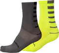 Endura Unisex-Adult Coolmax Stripe Twin Pack Cycling Socks