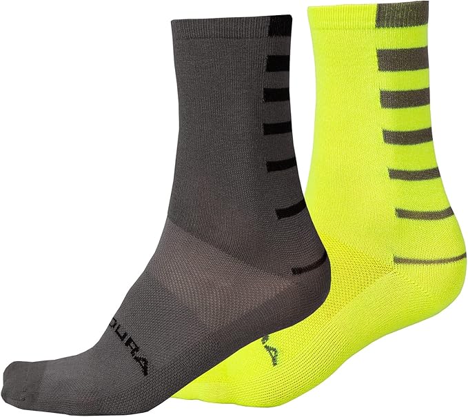 Endura Unisex-Adult Coolmax Stripe Twin Pack Cycling Socks