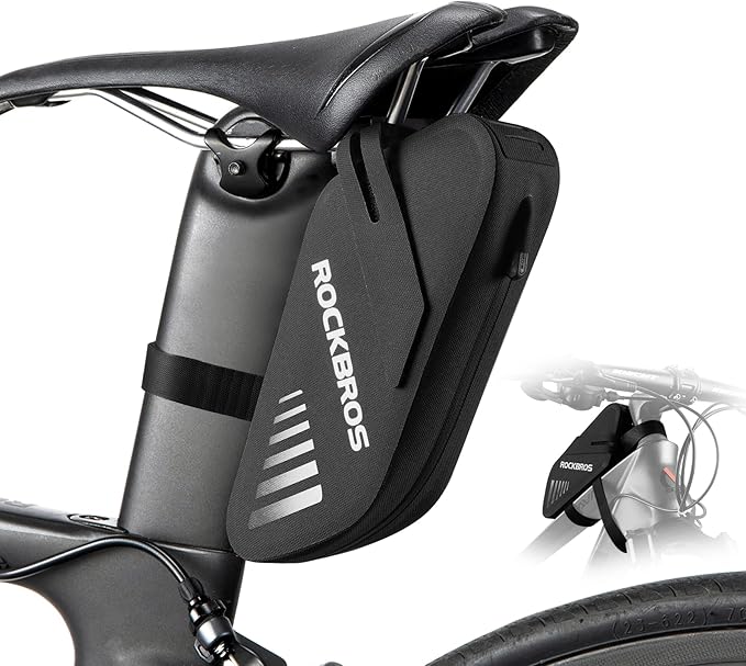 ROCKBROS Bike Seat Bag, Waterproof 0.6L Bike Seat Bag Frame Bag, Lightweight Bike Saddele Bag Top Tube Bag, Bike Accessories for Mountain MTB Road Foldable Bikes
