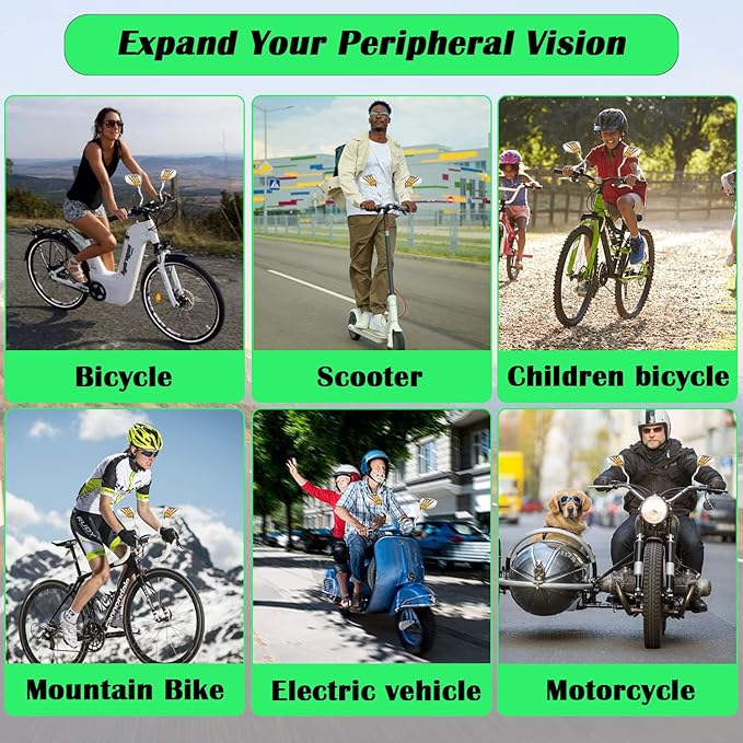 Pairs of Distinctive Skull Skeleton Hand Bicycle Mirror, Rearview Side Mirror Handlebar Mirror Mount Holder Clamp Adaptor 10mm for Scooter Moped Bike Standard Bike Motorcycle