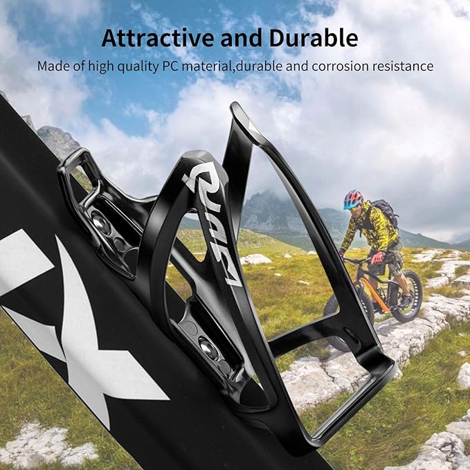 Bike Water Bottle Cage Ultra-Light Bicycle Bottle Holder Universal Bike Cup Holder Rack for Bicycle, Cycling, MTB, Road/Mountain Bikes 2 Pack - Black