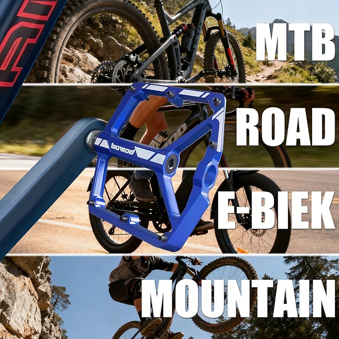 Bike Pedals 9/16" Lightweight Non-Slip Bicycle Platform Pedals - Fits Most Adult Bikes & Mountain Bikes &MTB, Road Bikes and Slip-Resistant Design