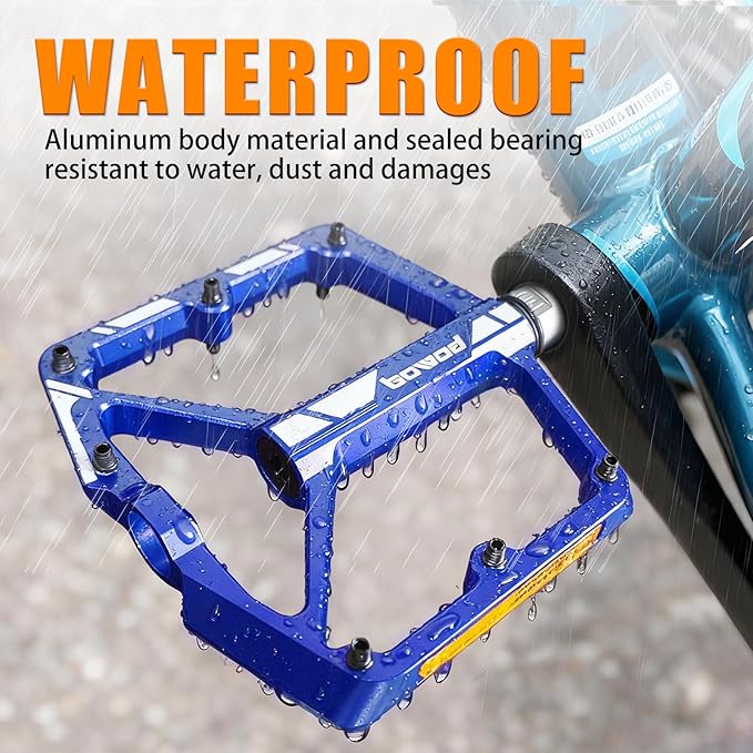Bike Pedals 9/16" Lightweight Non-Slip Bicycle Platform Pedals - Fits Most Adult Bikes & Mountain Bikes &MTB, Road Bikes and Slip-Resistant Design