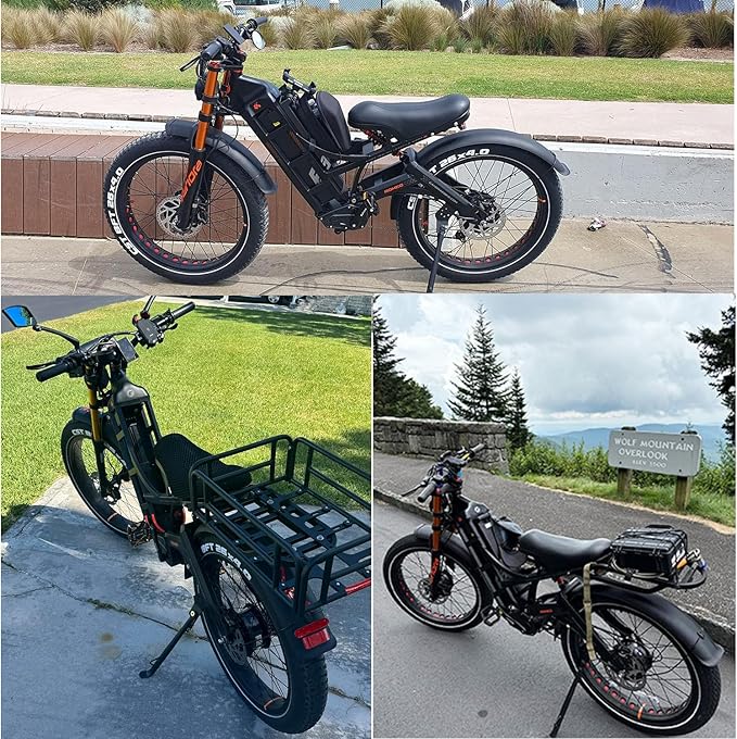 eAhora Romeo Pro 3 Electric Bike - [2026 Latest] 50MPH 5600W Dual Motor 60V 80AH 250Miles Long Range Ebike for Adults, 26" * 4.0 Fat Tire Fast Electric Mountain Bike Full Suspension Off-Road E-Bike