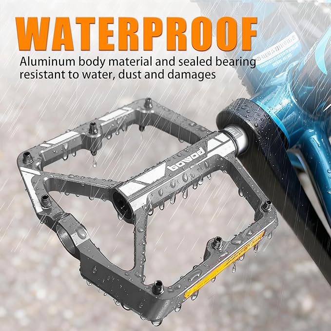 Bike Pedals 9/16" Lightweight Non-Slip Bicycle Platform Pedals - Fits Most Adult Bikes & Mountain Bikes &MTB, Road Bikes and Slip-Resistant Design
