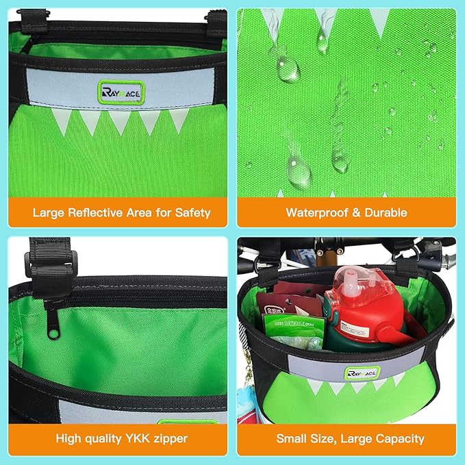 RAYMACE Kids Bike Basket,Children's Bike Basket Front,Waterproof Bicycle Basket Handlebar Bag for Girls,Boys Toddlers Bike or Scooter Accessories