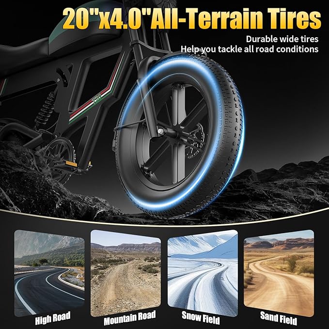 ASKGO Electric Bike for Adults, 2500W Peak Motor, 33 MPH & 65-100 Miles Range, 48V 20AH Removable Battery, 20" Fat Tire Dirt Bike, Dual Suspension Off-Road E-Bike with NFC/Password Unlock