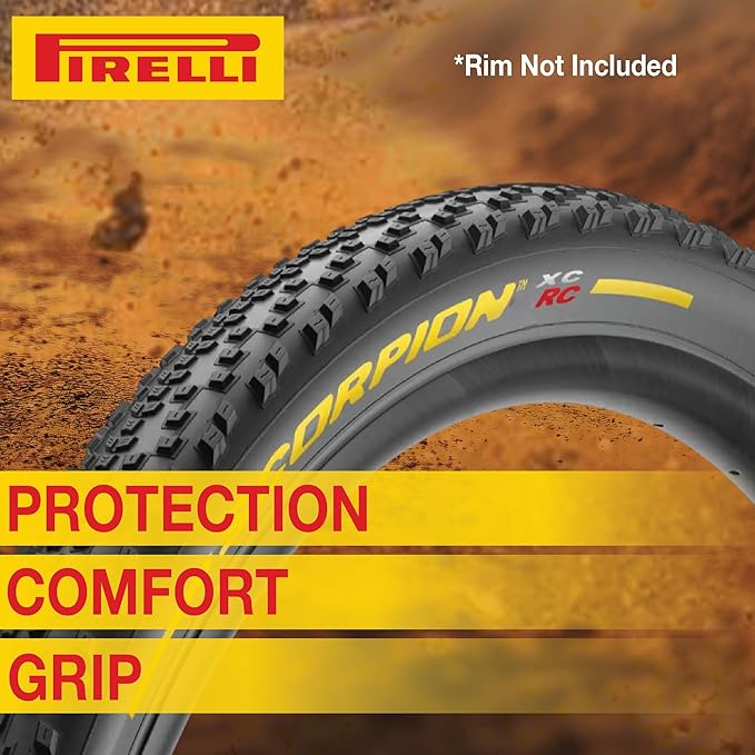 Pirelli Scorpion XC RC Yellow Label (29 x 2.4) Peak Performance for Demanding XC Racing SmartGRIP Compound ProWALL Technology Versatile Tread Design (1 Tire)