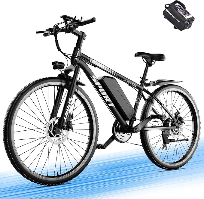 ASKGO Electric Bike for Adults, 1500W Peak Mountain Ebike with 25 MPH, 65 Miles Range, 7 Speeds, 48V 10.4Ah Removable Battery Ebike, 26" Electric Bicycle for Commute