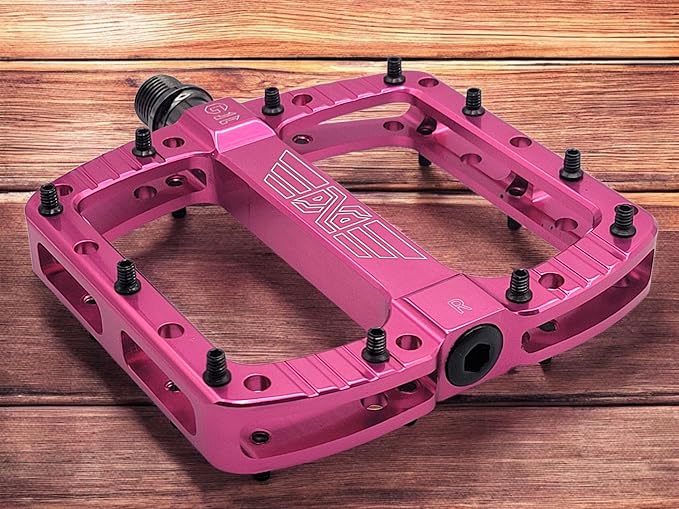 PDX G11 Mountain Bike Pedal MTB Pedal Large Concave Platform Machined Aluminum Polished Bicycle Non-Slip Pedals 9/16 Chromoly Spindle Smooth Ball Bearings