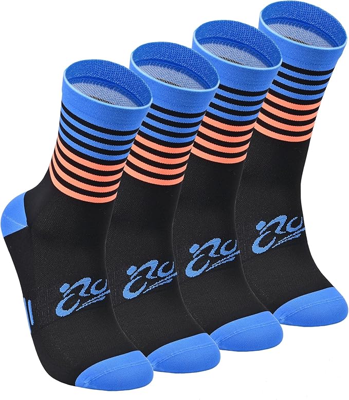 Mens and Womens Anti Odor Blister Resistant Seamless Thin Compression Quarter Crew Athletic Cycling Socks