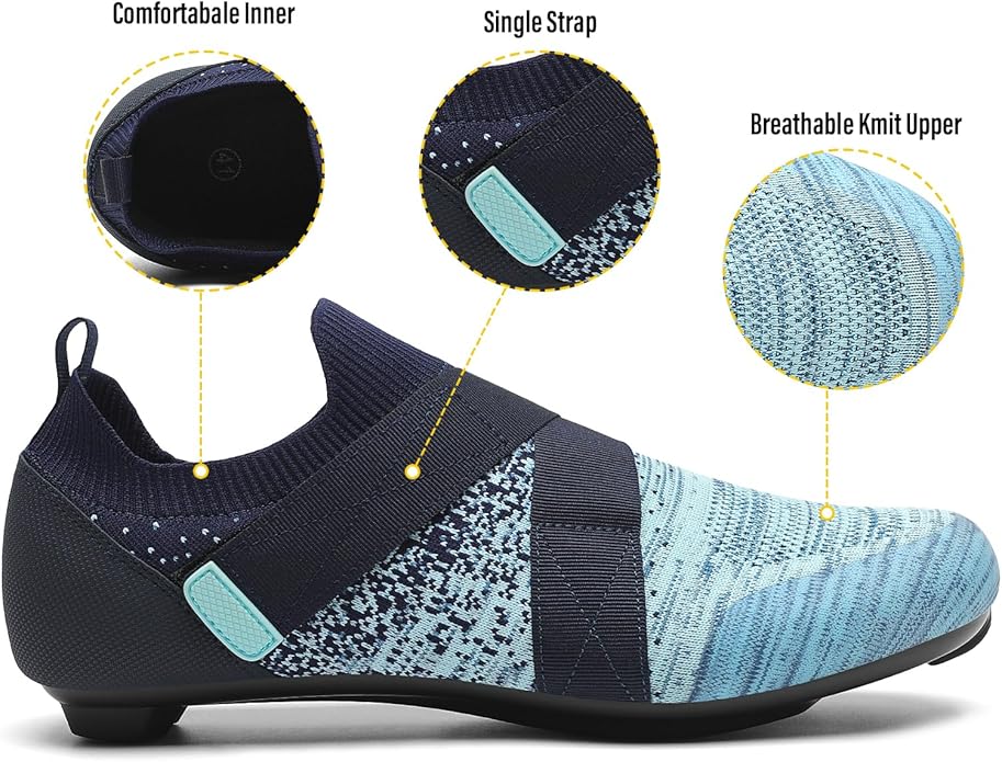 Unisex Cycling Shoes Compatible with Peloton Bike & SPD Indoor Road Riding Biking Bike Shoes with Delta Cleats Included for Men Women