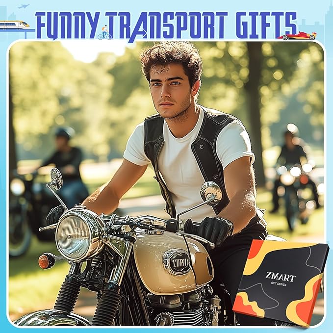 Zmart Transportation Gifts for Adult - Train Race Car Truck Bicycle Motorcycle Socks for Men