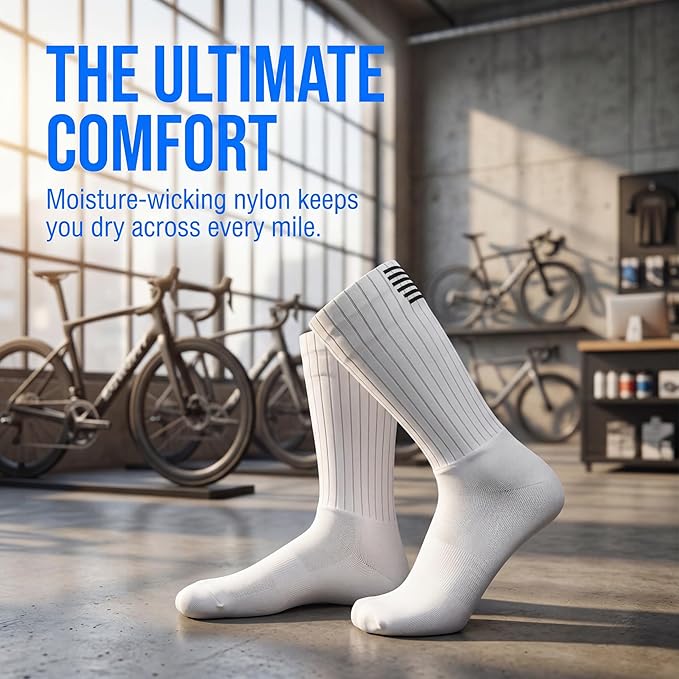 Cycling Socks for Men & Women - 3D Arch Support Compression Bike Socks | Moisture Wicking & Breathable