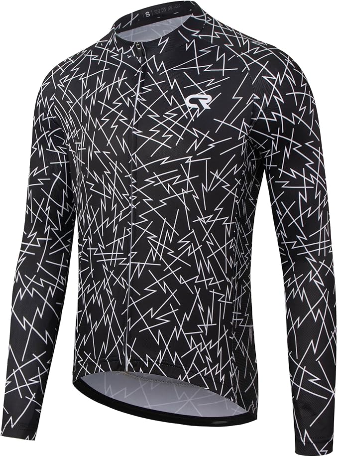 Coconut Ropamo CR Long Sleeve Cycling Jersey Mens, 3+1 Zipper Pockets Bicycle Tops Quick Dry Breathable Biking Shirt