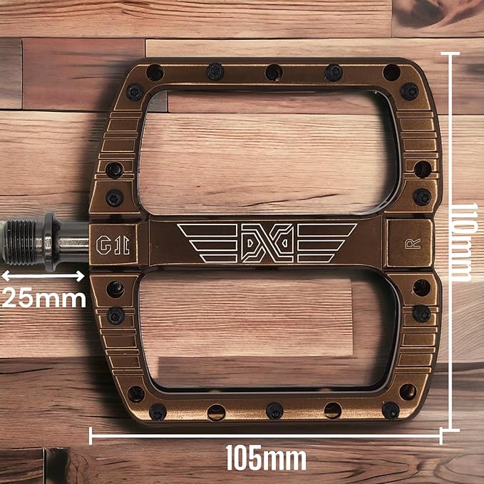 PDX G11 Mountain Bike Pedal MTB Pedal Large Concave Platform Machined Aluminum Polished Bicycle Non-Slip Pedals 9/16 Chromoly Spindle Smooth Ball Bearings