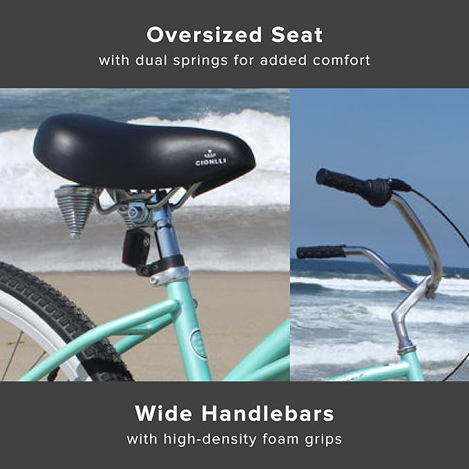 sixthreezero Urban Lady Beach Cruiser Bike, Women's 3 Speed Hybrid Bicycle