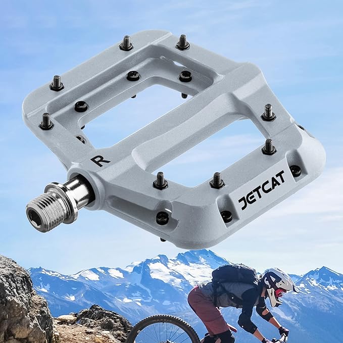 Mountain Bike Pedals Flat - MTB Pedals Flat, Bicycle Pedals for BMX/MTN/Road/Gravel/EBike, BMX Pedals, Platform Pedals, Adults & Kids Bike Replacement Upgrades Parts 9/16