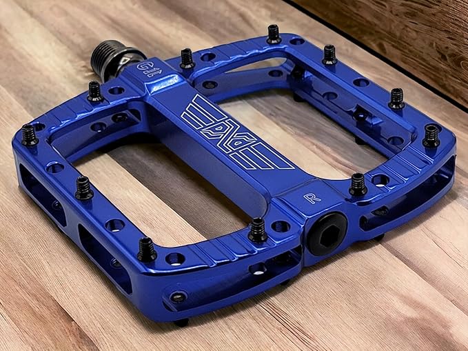 PDX G11 Mountain Bike Pedal MTB Pedal Large Concave Platform Machined Aluminum Polished Bicycle Non-Slip Pedals 9/16 Chromoly Spindle Smooth Ball Bearings