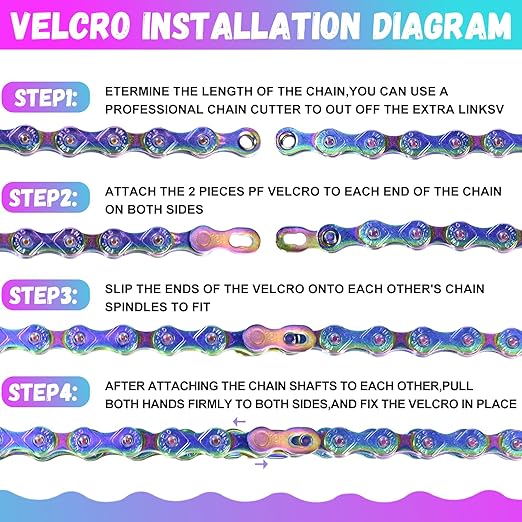 Rainbow 10 Speed Bike Chain, 1/2" x 11/128" 116 Links for Road Bike Mountain Bike (10 Speed Chain)