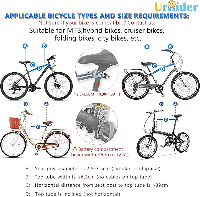 Child Bike Seat, Front Mount Kids Bike Seat,Fit Mountain Bikes, Cruiser Bikes, Folding Bikes, Ultra Light,Portable, Tool-Free, Quick-Release,Toddler Bike Seat for 2-6 Years(up to 60lbs)