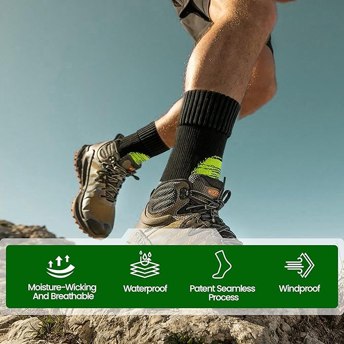 RANDY SUN Waterproof Breathable Socks, [SGS Certified] Unisex Novelty Skiing Trekking Hiking Wading Trail Socks
