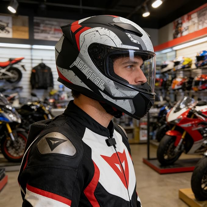 Full Face Motorcycle Helmet WS-607 DOT Approved Motorbike Racing Street Bike Helmets for Adults with Visor