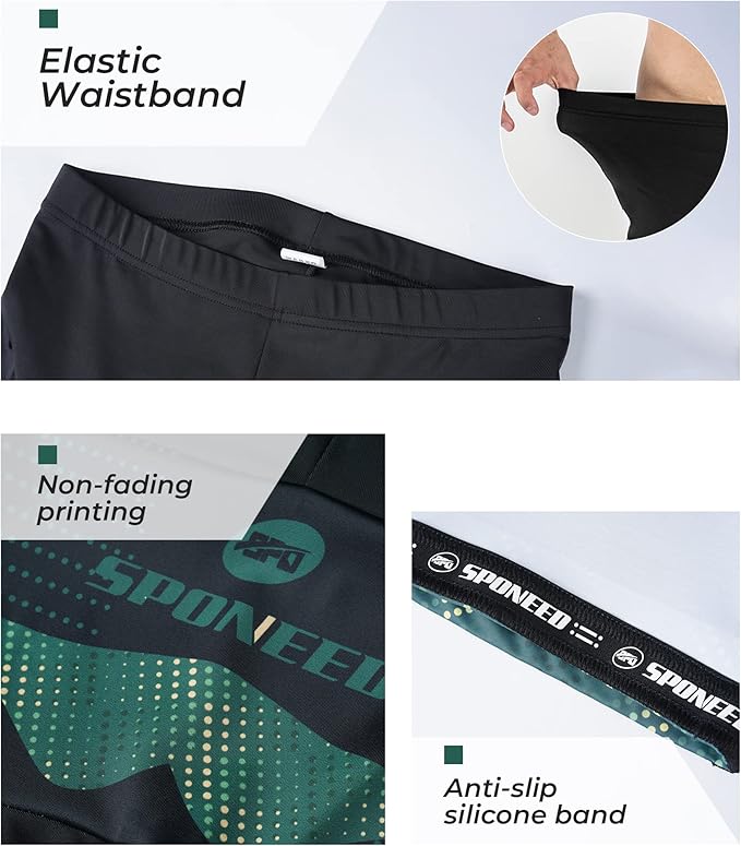 sponeed Men's Cycling Shorts Padded Bicycle Riding Pants Bike Biking Clothes Cycle Wear Tights