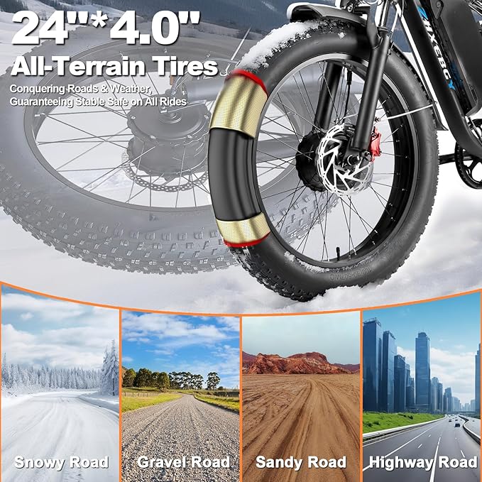 9000W Peak 60V 1560Wh Battery High-Power Dual Motor Ebike, 46MPH 90-100 Miles Long Range, Fat Tire Electric Bike for Adults Men with Hydraulic Disc Brake Electric Bicycle for Off-Road
