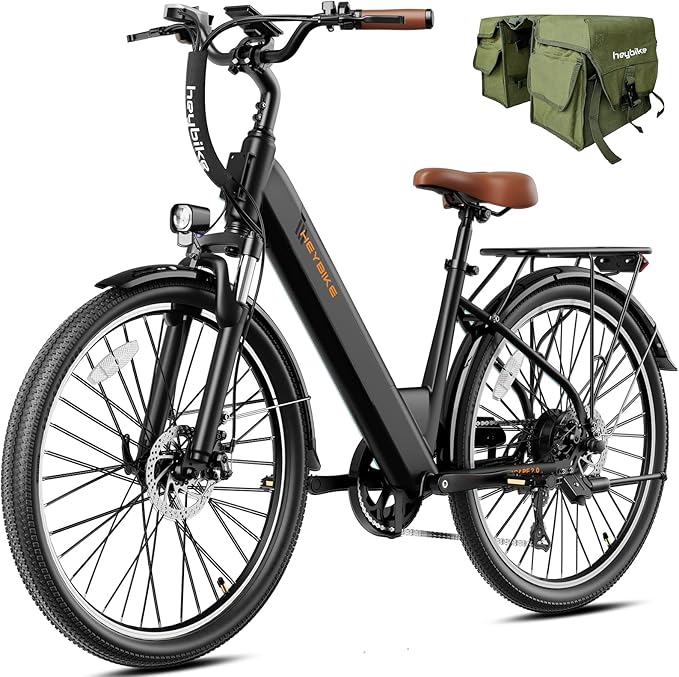 Heybike Cityscape 2.0 Electric Bike for Adults with 1200W Motor Peak, 468Wh Removable Battery, up to 50Miles 24MPH 26" Electric Commuter Bike with 7-Speed, UL Certified