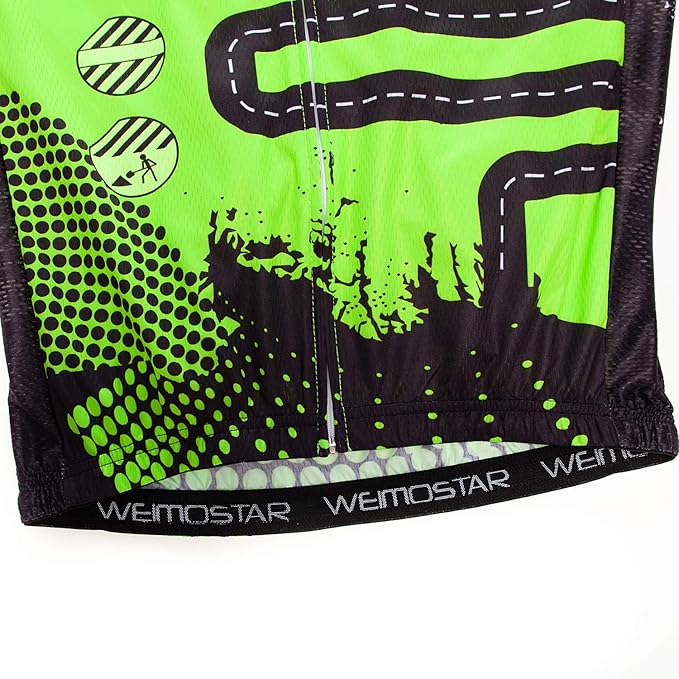 Weimostar Men's Cycling Jersey Short Sleeve Bike Clothing Multicolored Diamond