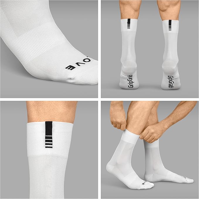 GripGrab Lightweight SL Performance Summer Cycling Socks Eyecatching 2 Lengths Road Mountain Gravel Bike Indoor Biking