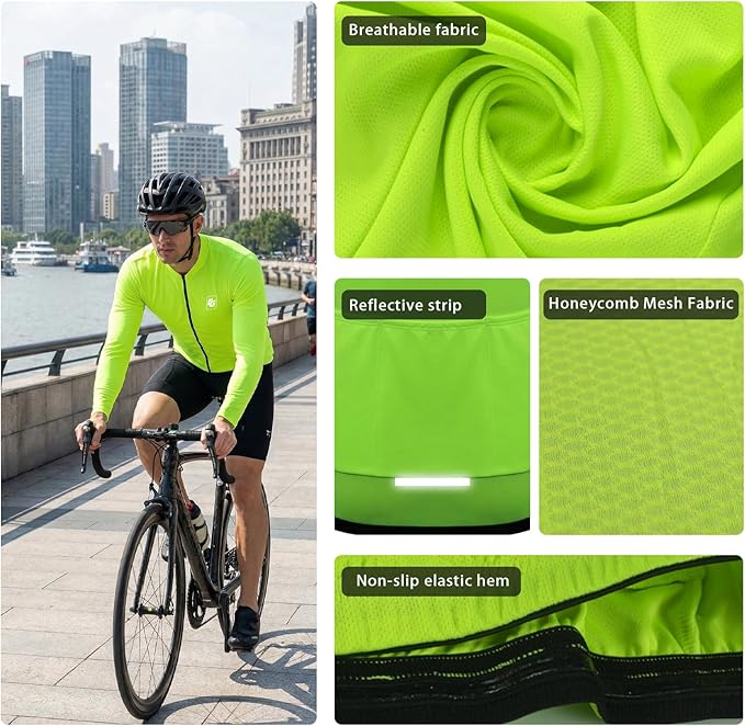 Cycling Jersey Men Bicycle Shirt Short and Long Sleeve MTB Road Biking Jersey with Pockets