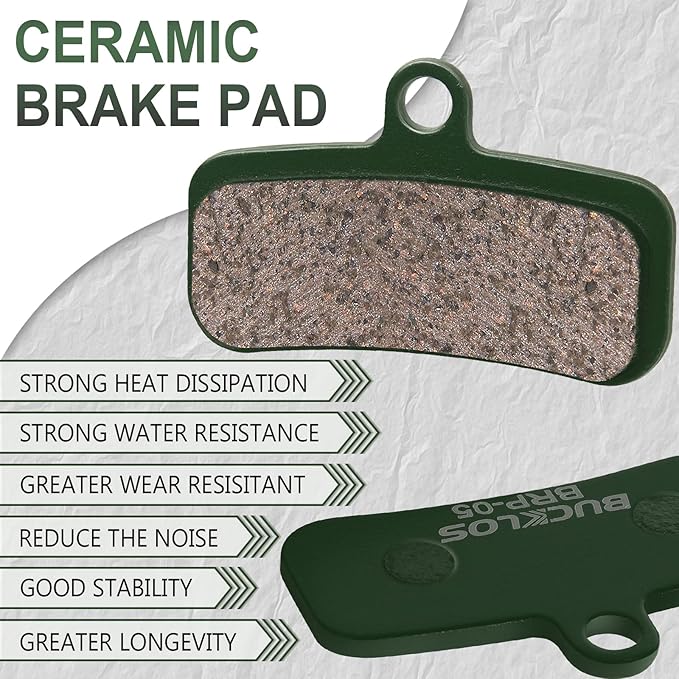 BUCKLOS Bike Disc Brake Pads - Bicycle Disk 4 Piston Pads for Shimano D02S D03S Saint Deore XT XTR SLX Zee/Tektro/TRP for Mountain Bike/Road Bike/Ebike/MTB