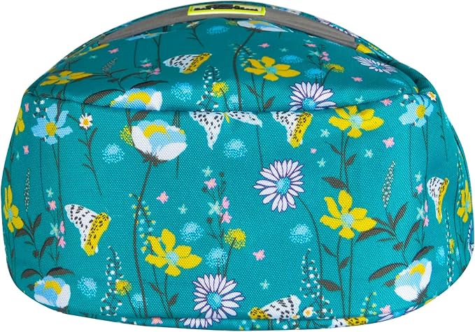 Kids Bike Basket,Durable Front Frame Bicycle & Scooter Basket Bag,Waterproof Fabric Bicycle Handlebar Bag for Boys, Girls, Toddlers with Zipper Mesh Lip (Light Blue Flower)
