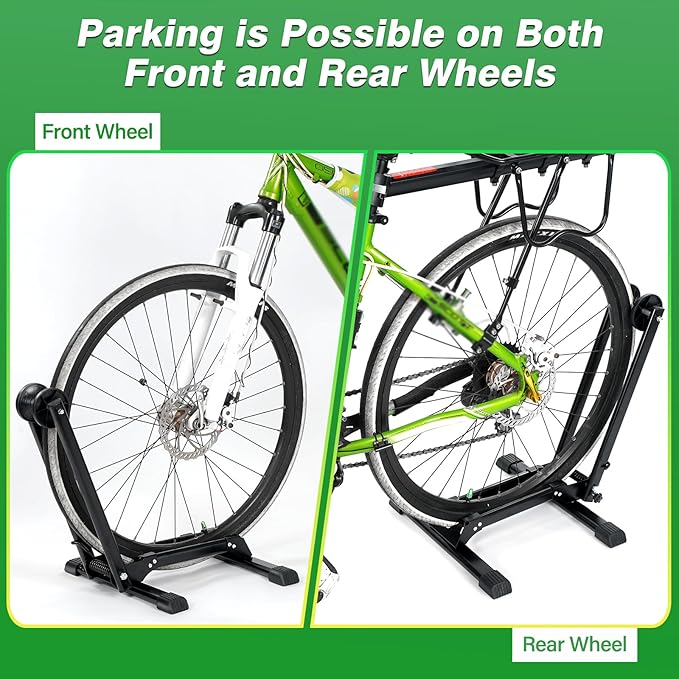 HOMEE Bicycle Floor Stand Parking Bike Rack,Bike Rack Stand Wheel Holder Fit 20"-29",Foldable Bike Storage Stand for Mountain and Road Bike,Cycling Storage Organizer for Indoor Outdoor Home Garage