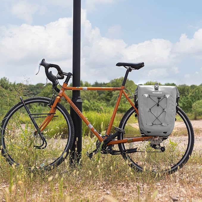 ROCKBROS Bike Panniers Waterproof Bike Rear Rack Bag Max 30L Large Capacity Bike Rear Panniers for Cycling Traveling Commuting 2 Pack
