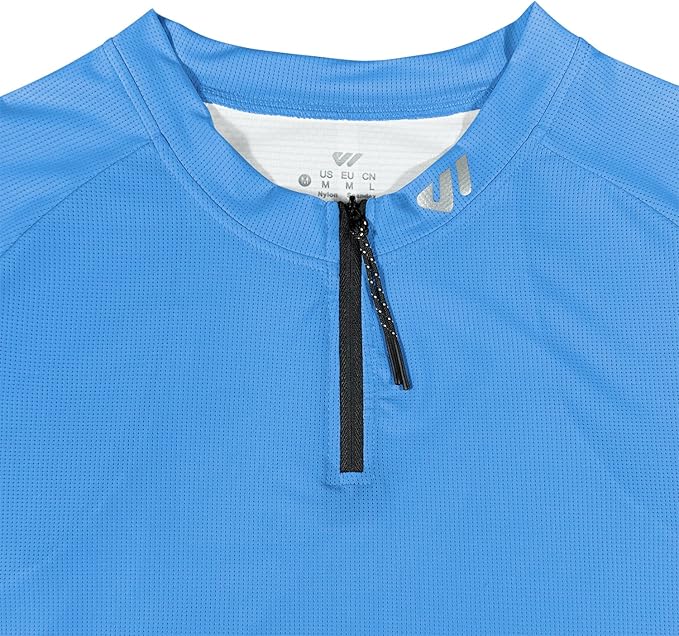 Wulibike Cycling Jersey Men Short Sleeve, Road Bike Shirts 1/4 Zipper with Pockets, Bicycle Clothing Breathable Quick Dry