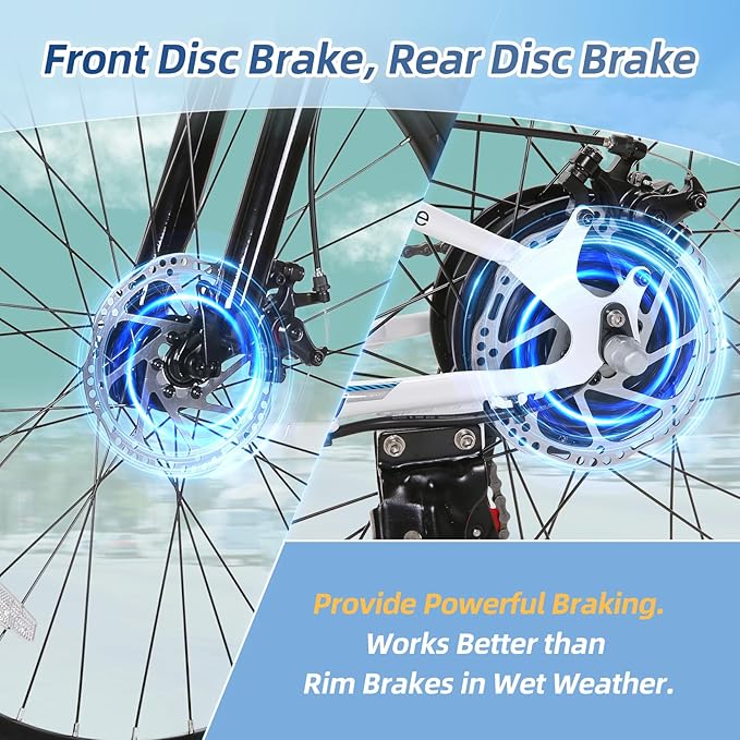 Vivi M026TGB Electric Bike 26" Electric Bike for Adults, Peak 750W Folding Electric Mountain Bike, 48V Removable Battery Ebike, 21 Speed Ebike, Top 22 Mph, Up to 50 Miles, SGS Certified to UL2849