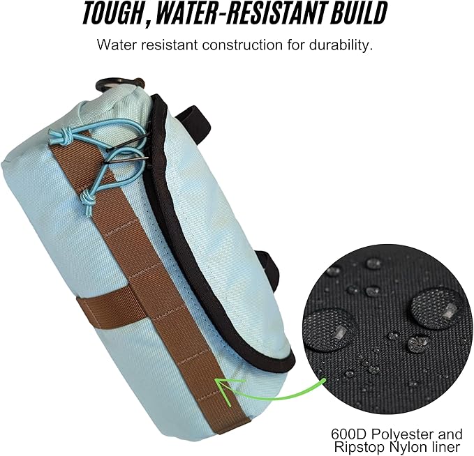Handlebar Bag (Miami Nice) | 2 Liter Capacity | Spacious Bike Bag w/ 2 Extra Long Buckle Straps & 1 Hook-and-Loop Strap | Water Resistant Front Basket | Bike Accessories | Made in USA