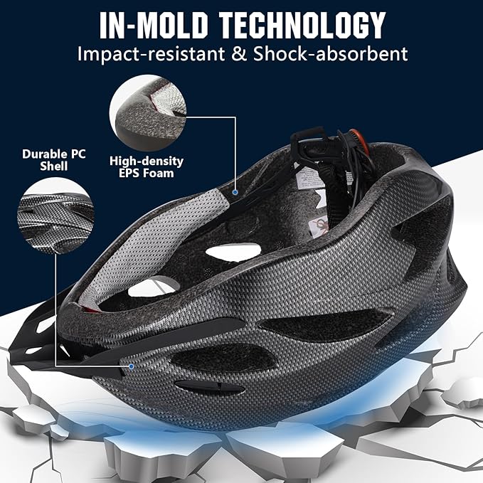 Zacro Adult Bike Helmet Lightweight for Men Women Comfort with Pads&Visor, Certified Bicycle Helmet for Adults Youth Mountain Road Biker
